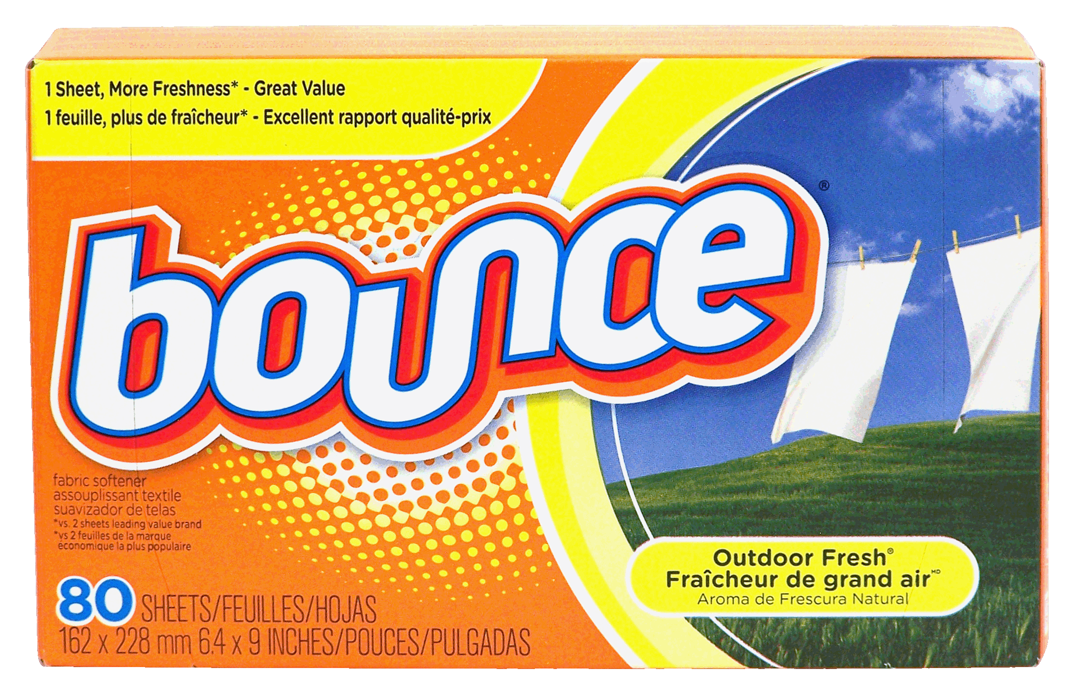 Bounce  fabric softener dryer sheets, outdoor fresh scent Full-Size Picture